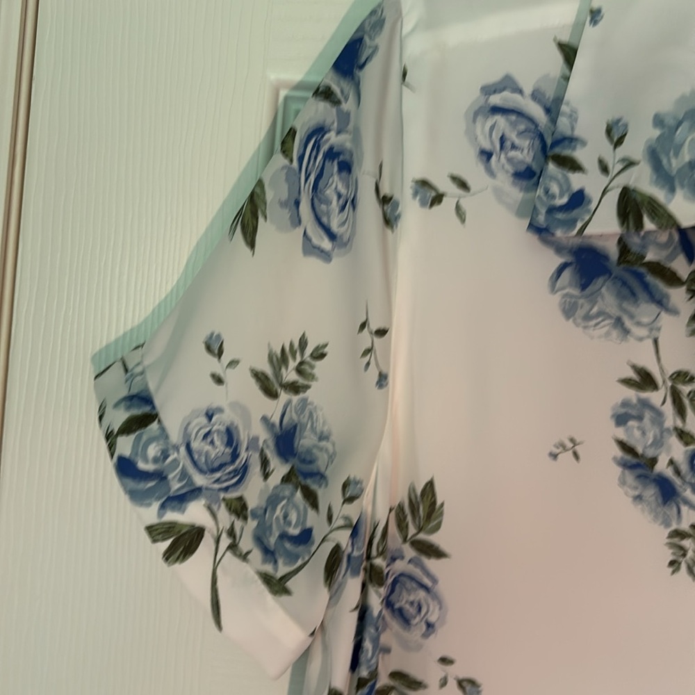 L'Academie Cream and Blue Floral dress sz Medium - Picture 6 of 11